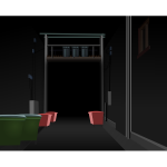 Dark corridor vector illustration