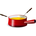 Fondue in a saucepan vector image