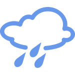 Rainy cloud outline vector image