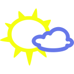 Sunny with some clouds weather symbol vector image