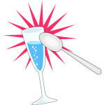Party glass and spoon vector image