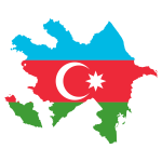 Azerbaijan Map Flag