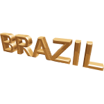 Word Brazil in gold vector image