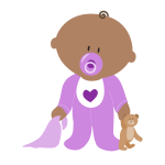 Image of baby in purple clothing
