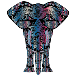 Floral Pattern Elephant Silhouette