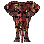 Bronze Floral Pattern Elephant
