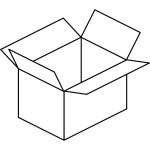 Vector image of cartoon box line art