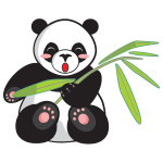 Cartoon panda and bamboo