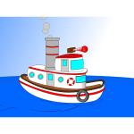 Animated Cartoon TugBoat 