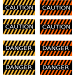''Caution'' and ''danger'' signs