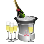 Champagne serving vector illustration