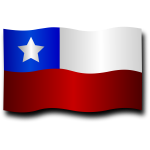 Chilean flag with shadow vector clip art