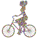 Chromatic Bejeweled Girl On Bike
