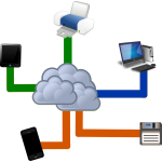 Cloud computing diagram vector illustration
