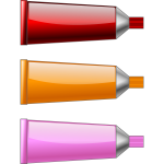 Oil paint tubes in different colors
