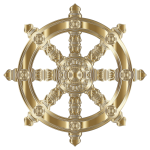 Copper Ornate Dharma Wheel Variation 2