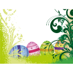 Vector illustration of Easter poster with eggs
