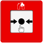 Drawing of fire alarm push button