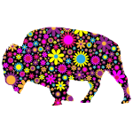 Floral Bison Silhouette