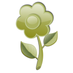 Gloss green flower on stem vector clip art