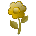 Gloss yellow flower on stem vector graphics
