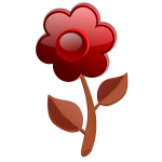 Gloss brown flower on stem vector image