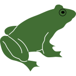 Frog silhouette with black eye vector image