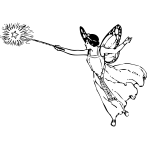 Vector grahics of winged fairy with a wand