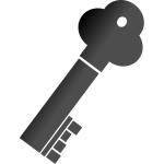 Vector illustration of thick metal door key