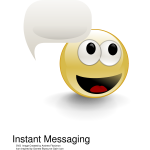 Vector illustration of emoticon with talking bubble