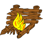 Large campfire vector illustration