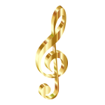 Gold 3D Clef No Background