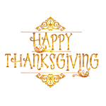 Gold Happy Thanksgiving Typography Variation 2 No Background