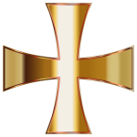 Gold Maltese Cross No Background