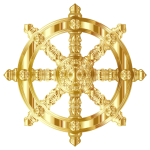 Gold Ornate Dharma Wheel