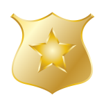 Gold police badge vector drawing