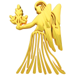 Golden Virgo Zodiac Symbol