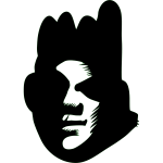 Vector image of black face silhouette