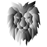 Grayscale Polygonal Lion Face