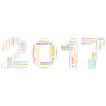 Happy New Year 2017 Word Cloud No Background