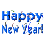 Happy New Year sign vector drawing