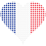 Heart France Flag Circles Stroked