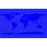 Inverse Tiled Wireframe World Map Blue