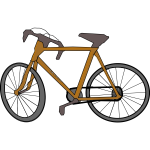 Cartoon brown bicycle color image.