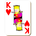 King of Hearts gaming card vector drawing