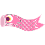 Pink Koinobori vector illustration