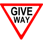 Give way sign roadsign vector image