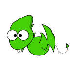 Cute cartoon green creature