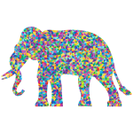 Low Poly Prismatic Elephant Silhouette