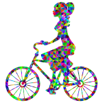 Low Poly Prismatic Girl On Bike
